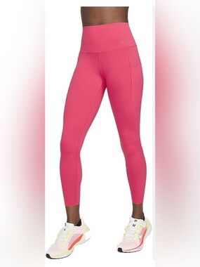 Nike Universa High Rise Pocket Leggings Pink Size Large Dri-FIT Cropped Workout